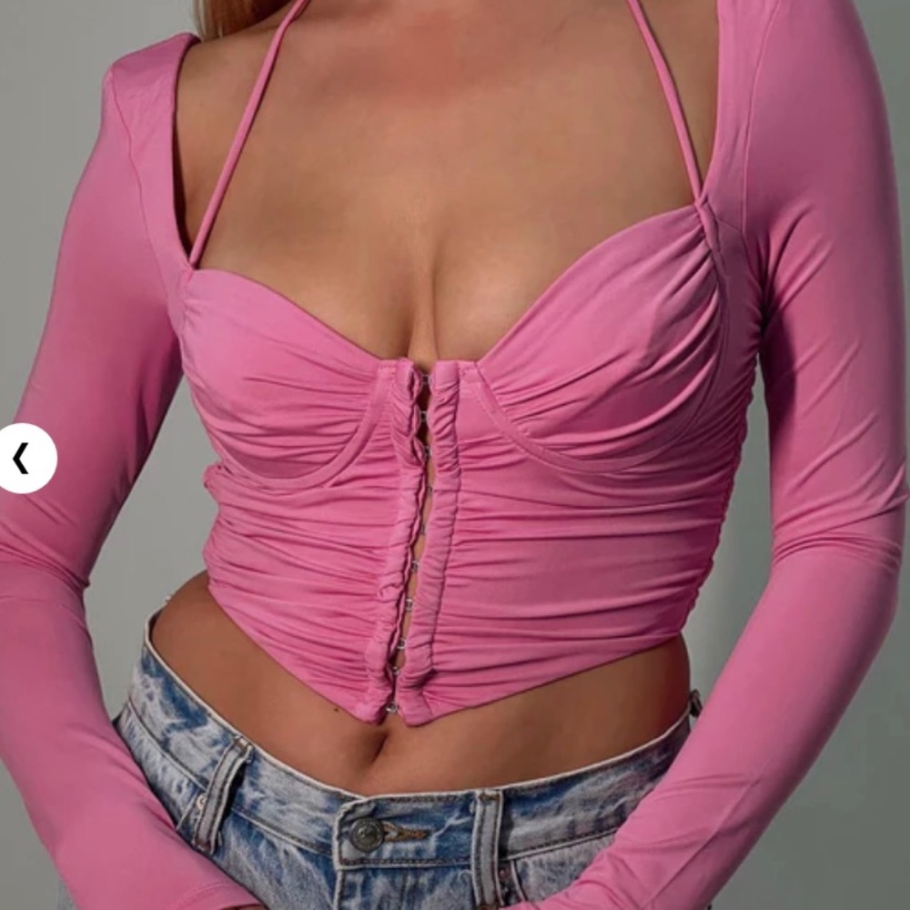 Princess Polly Galyn Long Sleeve Top Pink US 4 BNWT - Picture 1 of 4
